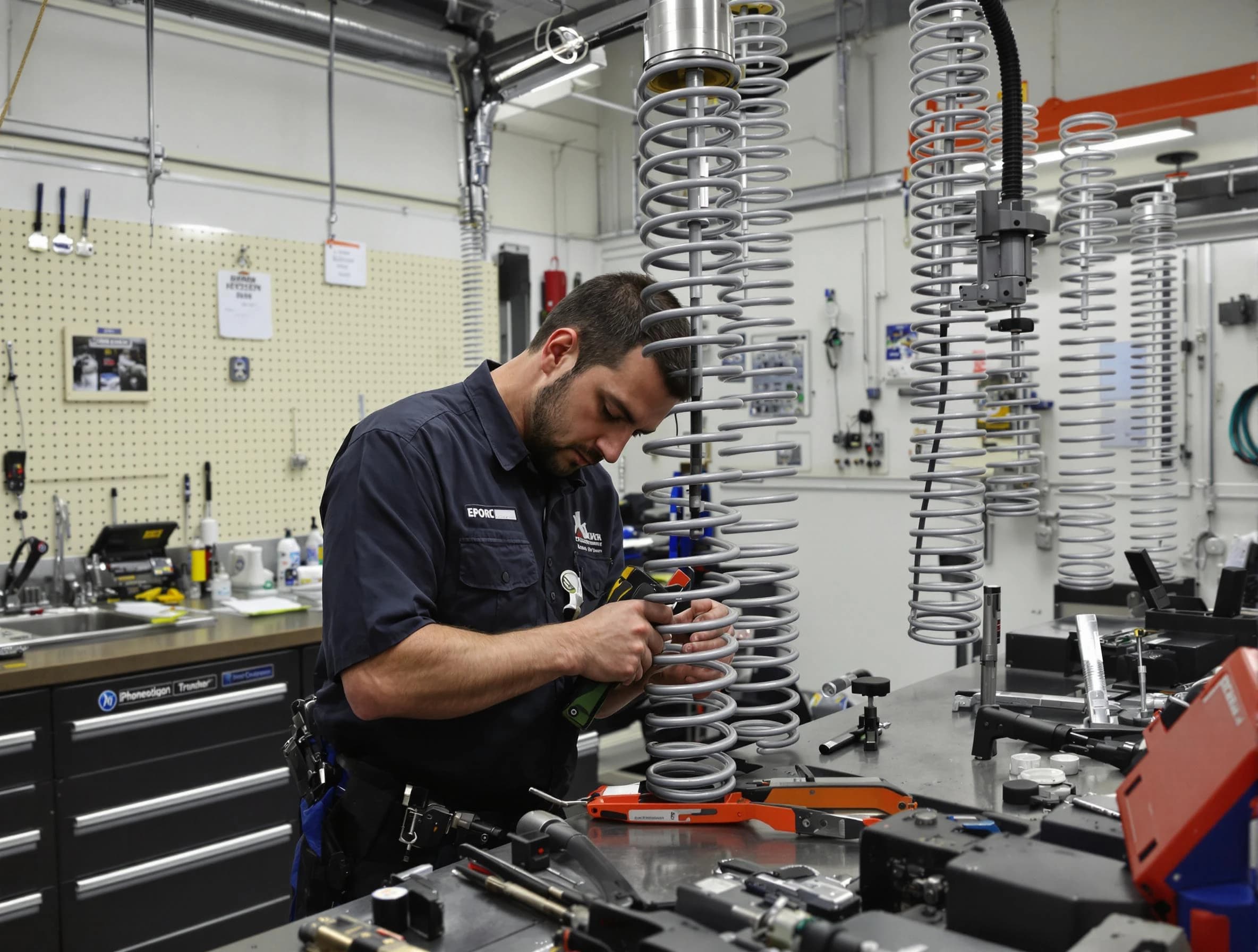 Concord Garage Door Repair technician performing spring repair in Concord